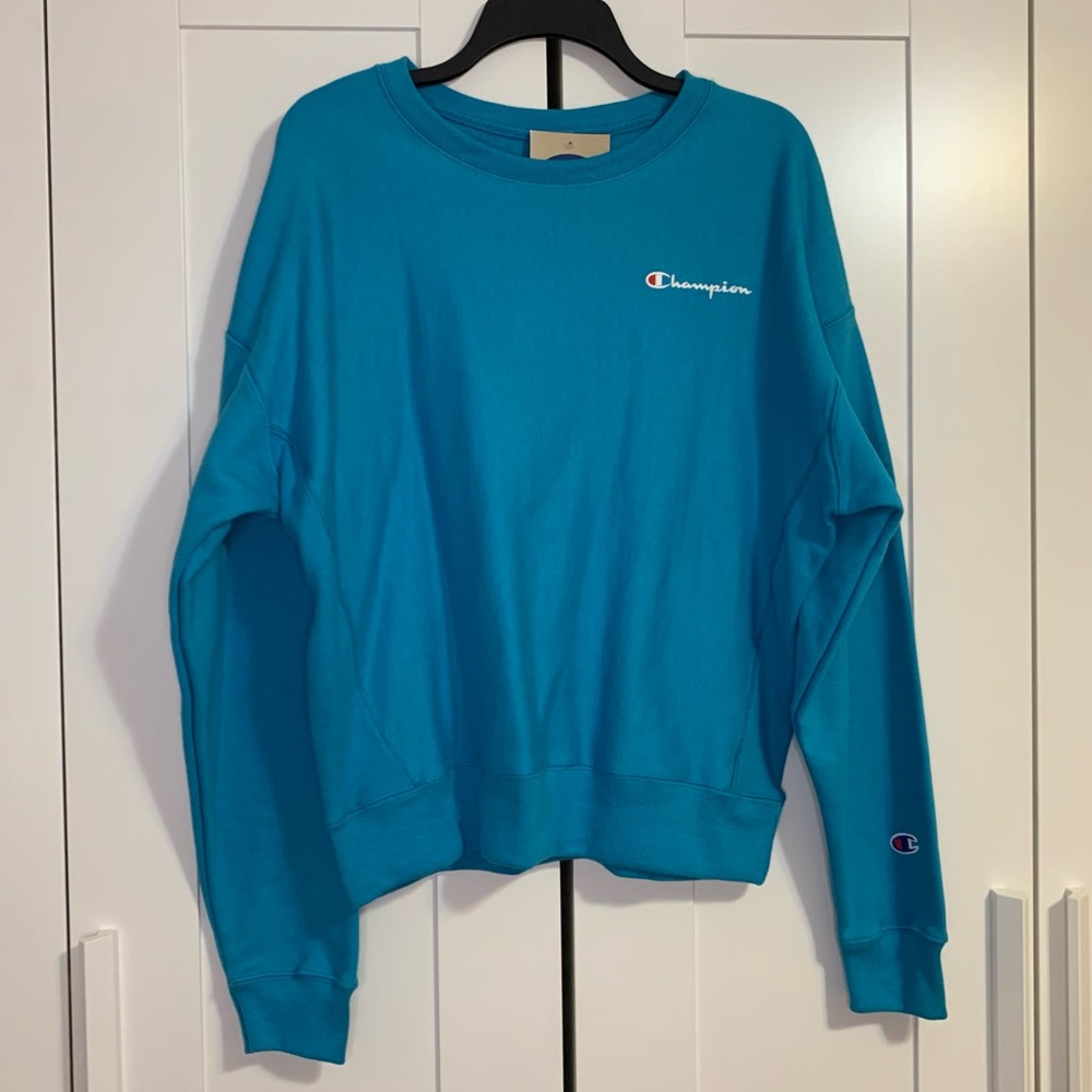 Champion Reverse Weave Fleece Turquoise Sweatershirt